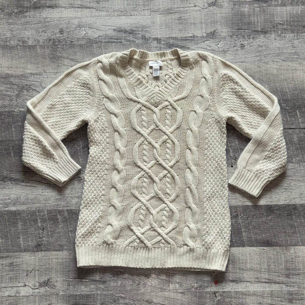 Soft Surroundings Cream Cable Knit Sweater‎ Dress